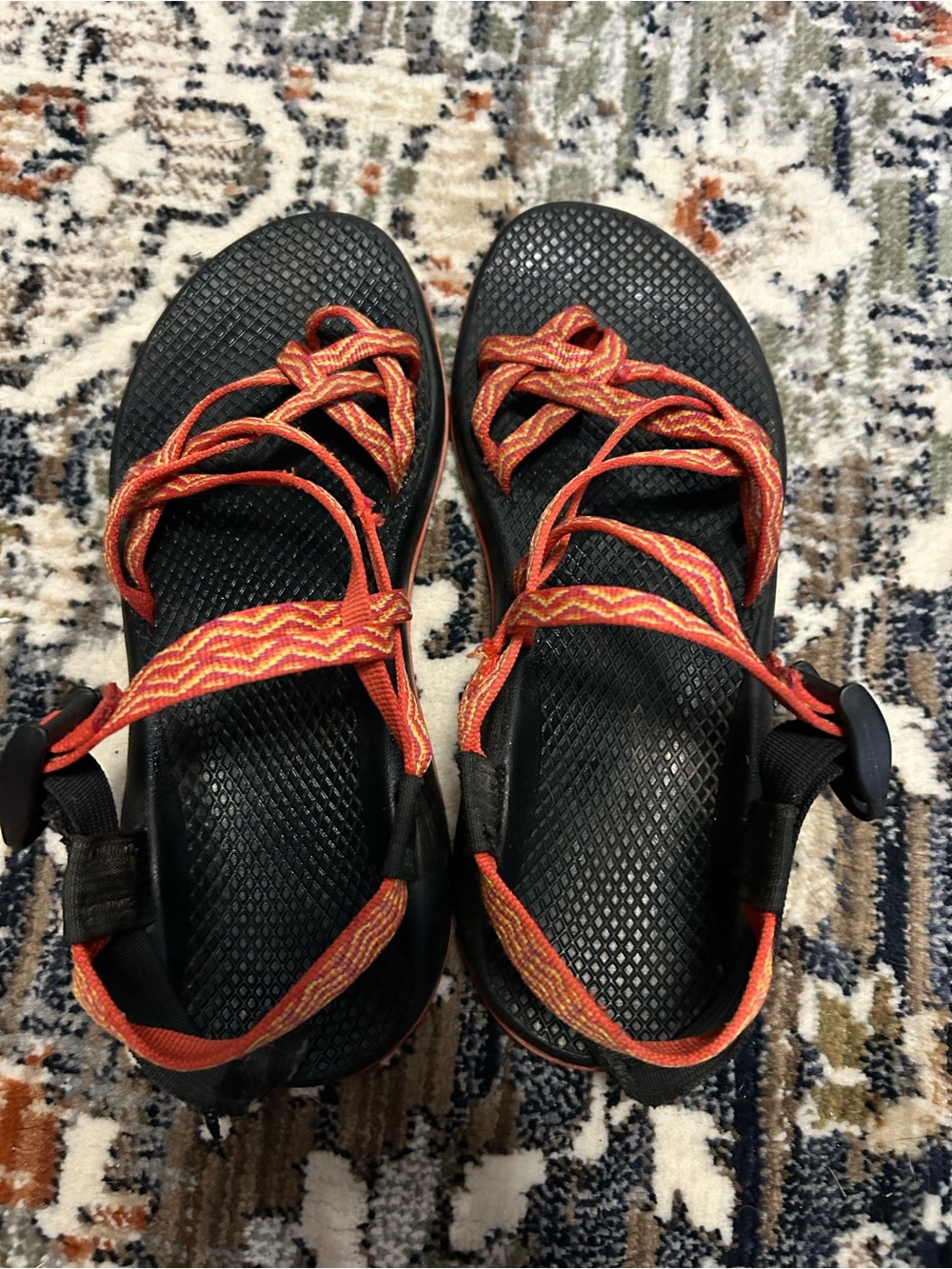 Chaco Women's Black Sandals with Orange Straps